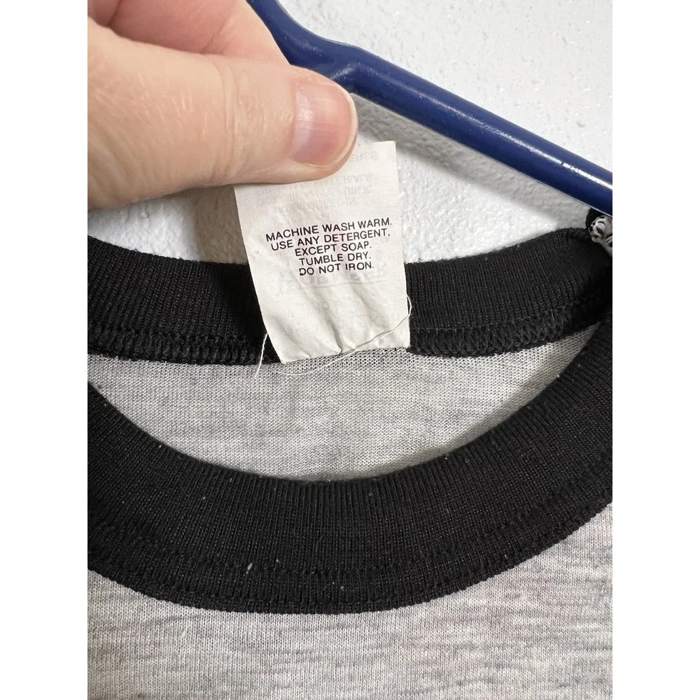 Jurassic Park Kids‎ Long Sleeve Raglan Shirt Gray Black Dinosaur Graphic Size 14